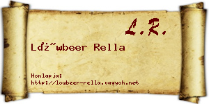 Löwbeer Rella névjegykártya